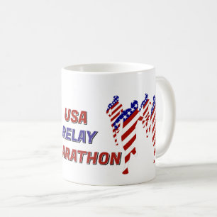 USA Patriotischer Marathon / Staffellauf Kaffeetasse