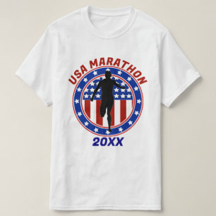 USA Patriotischer MARATHON / STAFFELLAUF T-Shirt