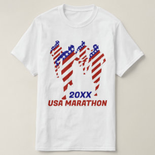 USA Patriotischer MARATHON / STAFFELLAUF T-Shirt