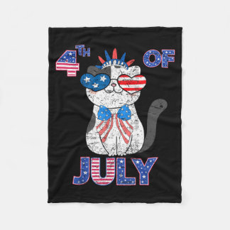 USA Patriotischer Unabhängigkeitstag 4. Juli Katze Fleecedecke