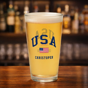 USA Patriotischer Unabhängigkeitstag Amerikanische Glas