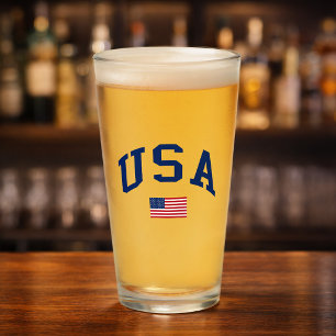 USA Patriotischer Unabhängigkeitstag Amerikanische Glas