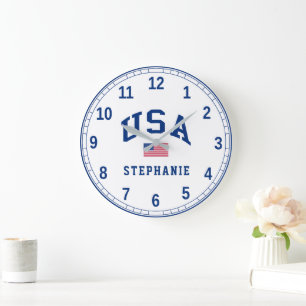 USA Patriotischer Unabhängigkeitstag Amerikanische Große Wanduhr