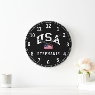 USA Patriotischer Unabhängigkeitstag Amerikanische Große Wanduhr