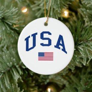 USA Patriotischer Unabhängigkeitstag Amerikanische Keramik Ornament