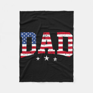 Usa Patriotischer Vater Vatertag Amerikanische Fla Fleecedecke