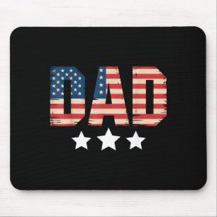 Usa Patriotischer Vater Vatertag Amerikanische Fla Mousepad