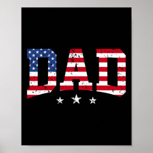 Usa Patriotischer Vater Vatertag Amerikanische Fla Poster