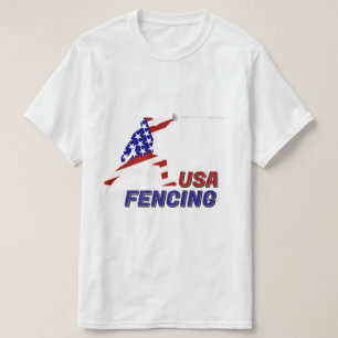 USA Patriotisches Fencing En Garde Sportarten T-Shirt