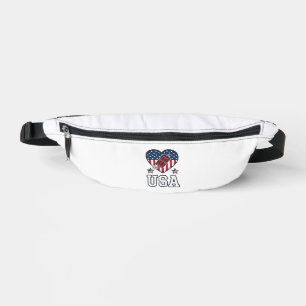 USA Patriotisches Feuerwerk Herz Vintage Vektor Sh Bauchtasche