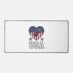USA Patriotisches Feuerwerk Herz Vintage Vektor-Sh Schreibtischunterlage