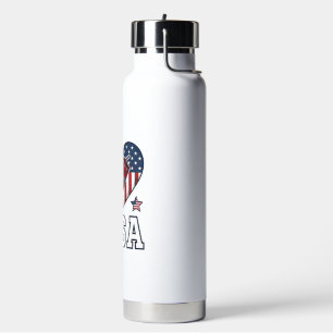 USA Patriotisches Feuerwerk Herz Vintage Vektor-Sh Trinkflasche