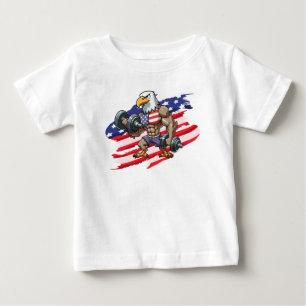 USA/patriotisches Gewichtheben Weißkopfseeadler Baby T-shirt
