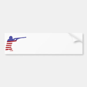 USA-patriotisches Schiessen mit Gewehren Autoaufkleber