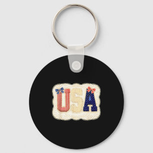 USA patriotisches vintage-spitzen-patchwork-sterne Schlüsselanhänger