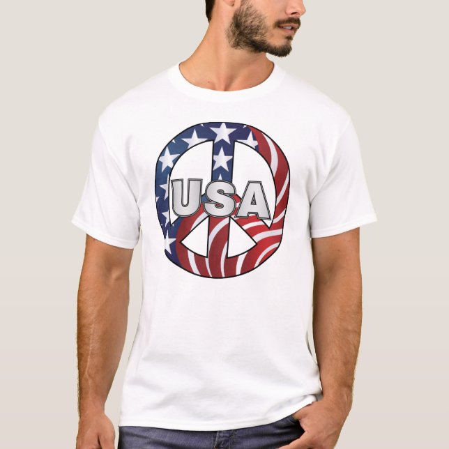 USA Peace Sign T-Shirt (Vorderseite)