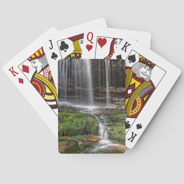 USA, Pennsylvania, Benton. Delikater Wasserfall Spielkarten (Rückseite)