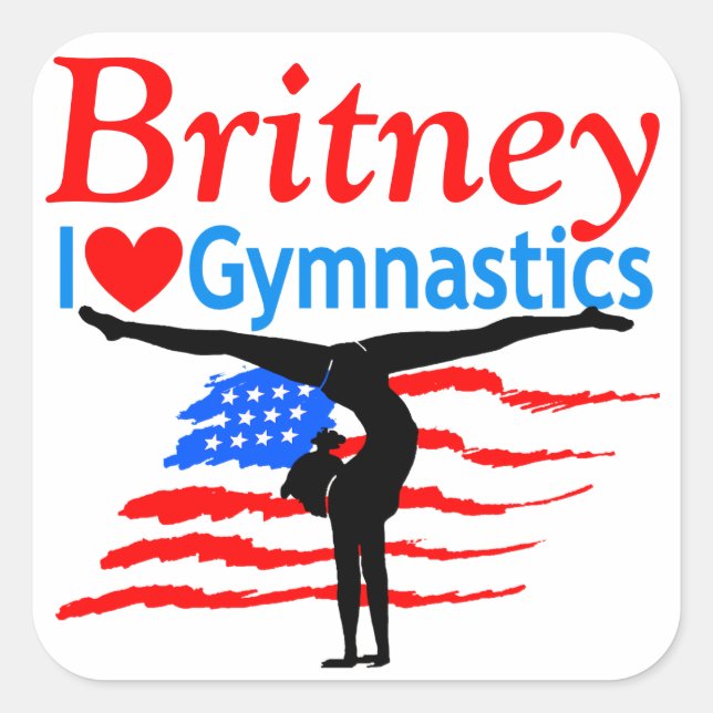 USA PERSONALISIERT GYMNASTICS STICKERS (Vorderseite)