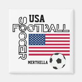 USA - Personalisiert Soccer Football Magnet