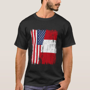USA Peru Halbflagge Amerikanisches Peruanisches Er T-Shirt