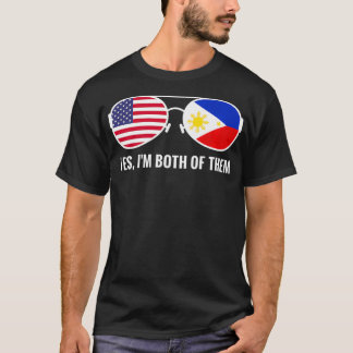 USA Philippinen Flaggensonnenbrille Philippinen Ph T-Shirt