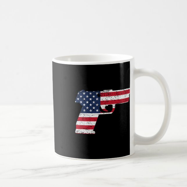 USA Pistol American Gun Flag 4. Juli Kaffeetasse (Rechts)