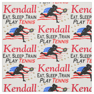 USA PLAY TENNIS PERSONALISIERT FABRIC STOFF