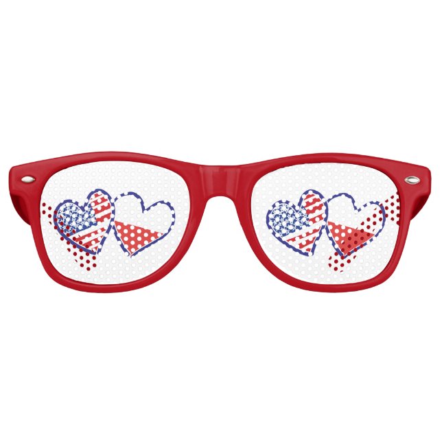 USA-POLEN-FLAG-HEARTS SONNENBRILLE (Vorderseite)