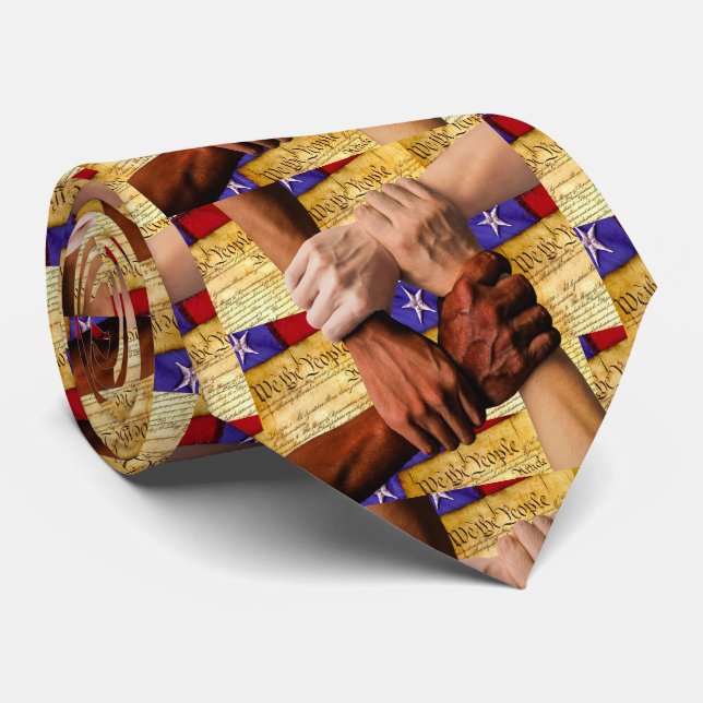 USA Politics Hands United Constitutions Necktie Krawatte (Gerollt)