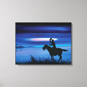 USA Pony Express 🐎 Cowboy Rider Painting Leinwanddruck