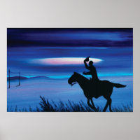 USA Pony Express 🐎 Cowboy Rider Painting