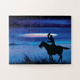 USA Pony Express 🐎 Cowboy Rider Painting Puzzle