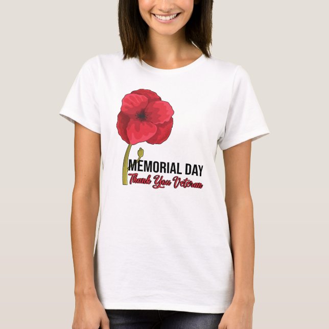 USA Poppy Poppy Memorial Day Veterans Day Prix T-Shirt (Vorderseite)