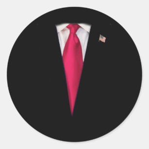 Usa Präsident Trump Anzug Einfaches Halloween-Kost Runder Aufkleber