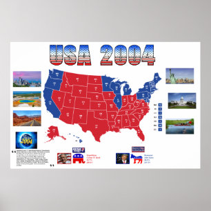 USA Präsidentenwahlposter 2004 Poster