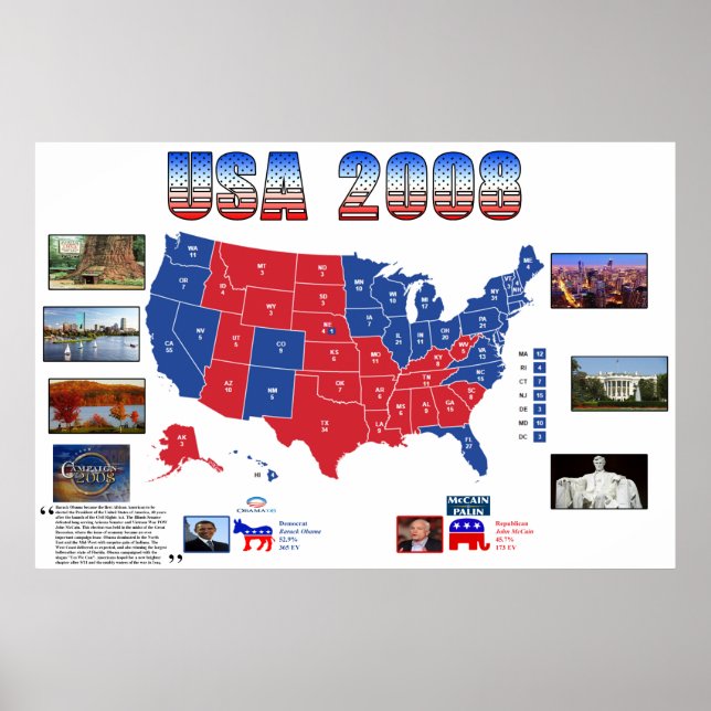 USA Präsidentenwahlposter 2008 Poster (Vorne)