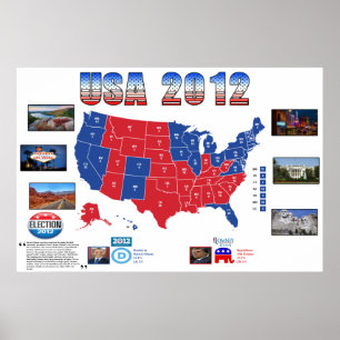 USA Präsidentenwahlposter 2012 Poster