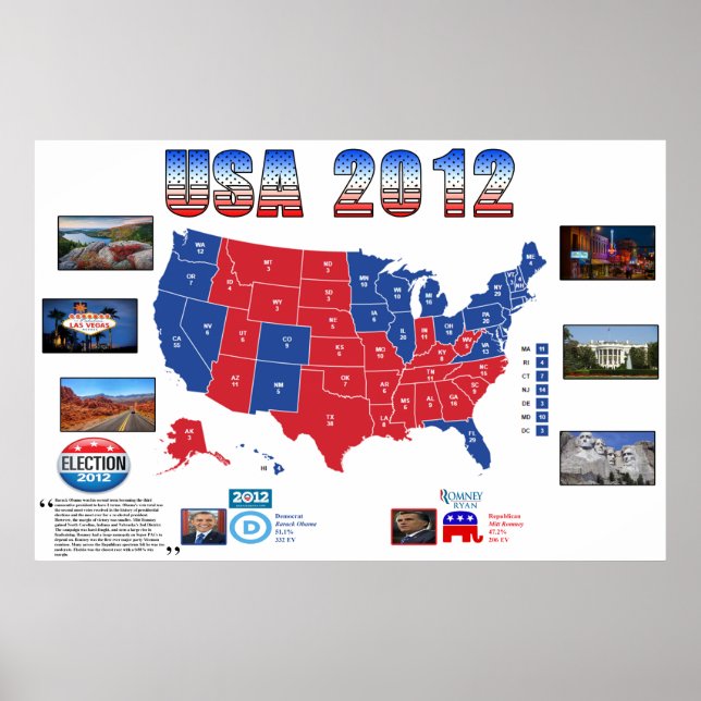 USA Präsidentenwahlposter 2012 Poster (Vorne)