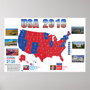 USA-Präsidentschaftswahl-Plakat 2016 Poster