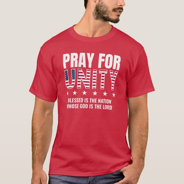 USA PRAY FOR UNITY Day of Prayer Christlich T-Shirt (Vorderseite)