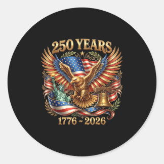 Usa pride eagle 250 years 1776-2026 4th july runder aufkleber