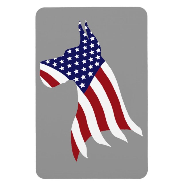 USA Pride Great Dane Magnet (Vertikal)