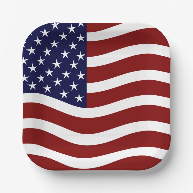 USA Prix 7" Square Paper Teller - Flag Mark Design (Vorderseite)