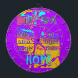 USA Psychedelic Hope: Neon Unity Art Dartscheibe<br><div class="desc">USA Psychedelic Hope: Neon Unity Art Ignite ein Gefühl von lebendigem Optimismus und Einheit mit der USA Psychedelic Hope: Neon Unity Art Design, exklusiv im Achempong Zazzle Online Shop! Dieses ultramoderne Kunstwerk nimmt die klassischen Themen der amerikanischen Hoffnung und Solidarität auf und interpretiert sie mit einer kühnen, kontrastreichen, neonästhetischen Neuinterpretation....</div>
