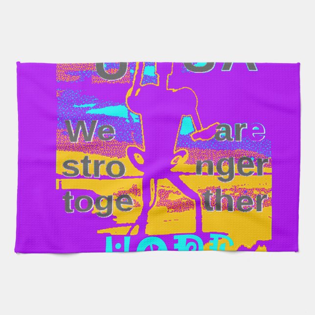 USA Psychedelic Hope: Neon Unity Art Küchentuch (Horizontal)