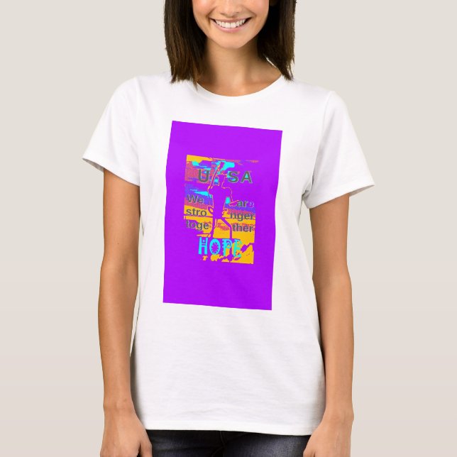 USA Psychedelic Hope: Neon Unity Art T-Shirt (Vorderseite)