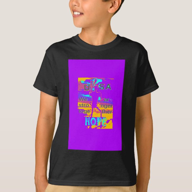 USA Psychedelic Hope: Neon Unity Art T-Shirt (Vorderseite)