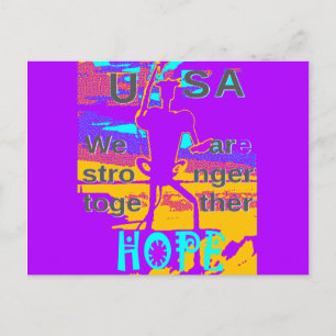 USA Psychedelische Hoffnung: Neon Unity Kunst Postkarte