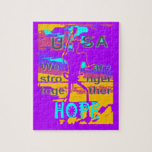 USA Psychedelische Hoffnung: Neon Unity Kunst Puzzle