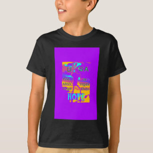 USA Psychedelische Hoffnung: Neon Unity Kunst T-Shirt